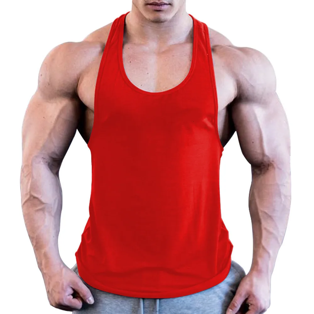 Wholesale Mens Tank Top Custom Logo Polyester Workout Gym Y Back Mens ...