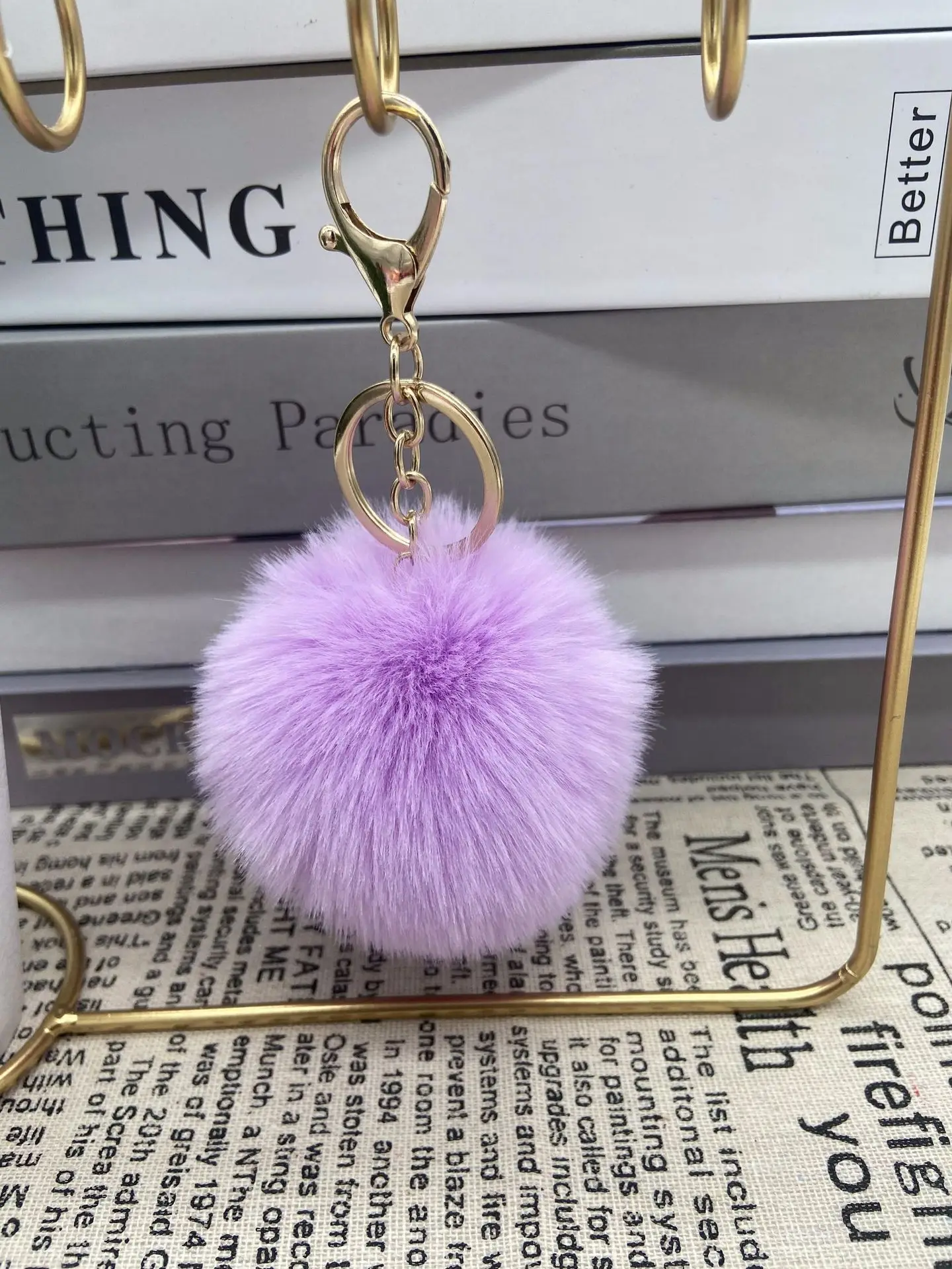 Wholesale 14cm Fashionable fox fur ball keychain/bag charm colorful fur  pompoms From m.