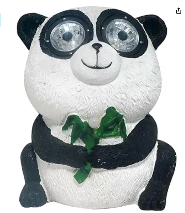 Resin Solar Panda Statue Outdoor Lawn Led Light Decoration - Buy Resin ...