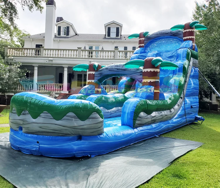 Commercial Blue Bouncer Tropical Palm Tree 18ft 20ft 22ft Bounce ...