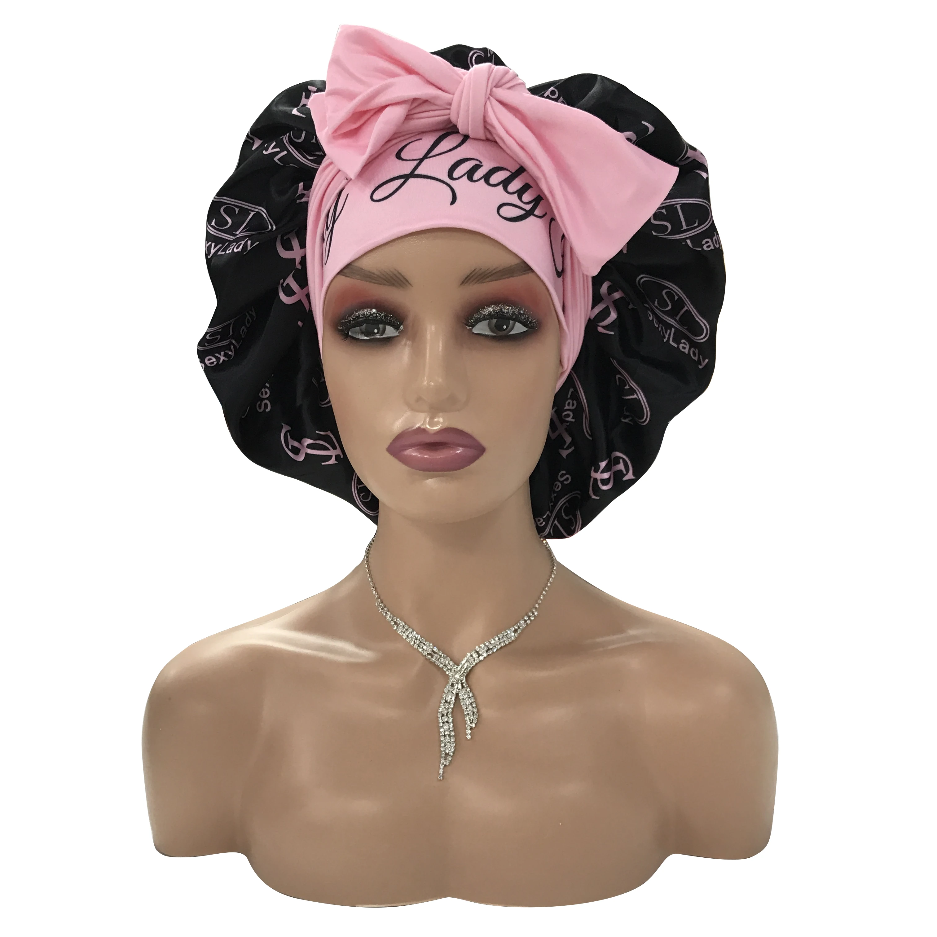 Custom Embroidered Satin Bonnet Personalized Name Hair 
