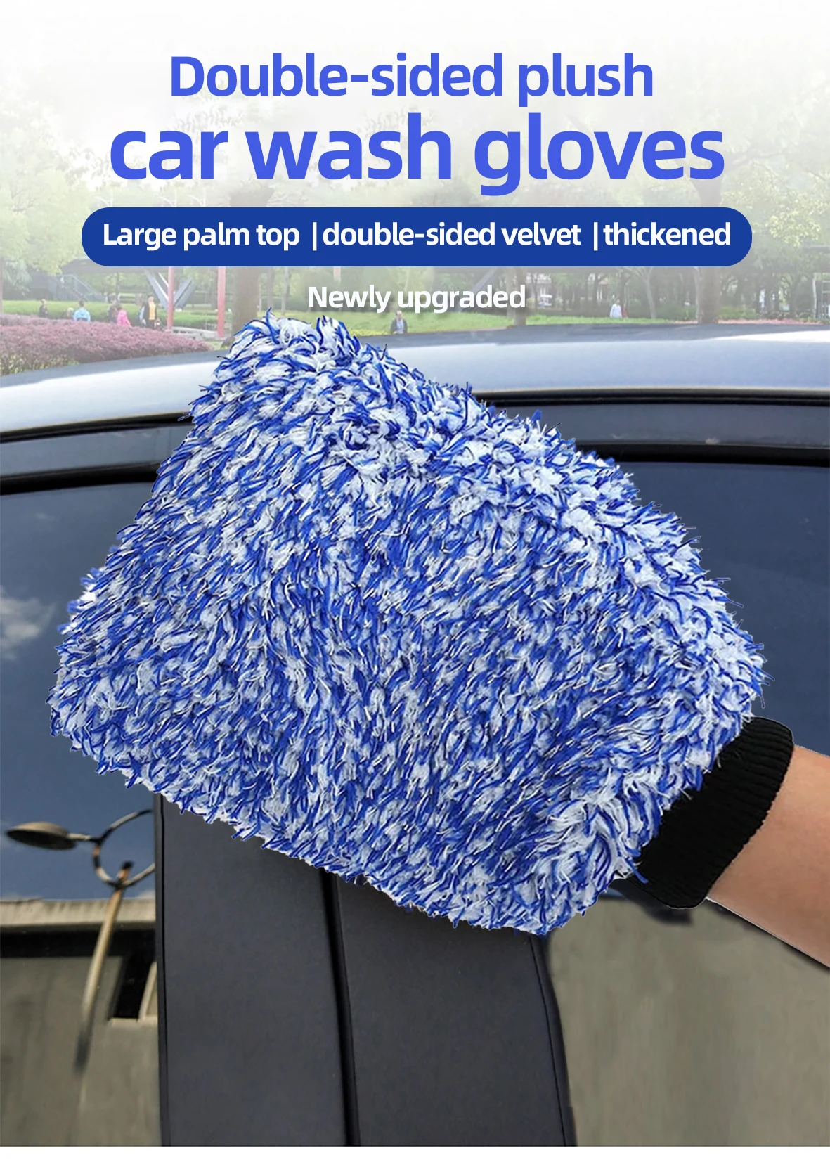 Microfiber Car Wash Mitt Car Sponge Glove Wrapped In Soft Plush Fiber microfiber-car-wash-mitt-car-sponge-glove-wrapped-in-soft-plush-fiber