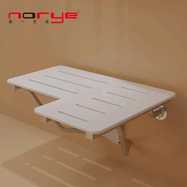 Modern Stainless Steel Shower Seat and Toilet Chair Bathroom Folding Wall-Mounted Contemporary Style Shower Caddy