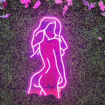 Hot Sale Free Sample Naked Women Back Neon Lights Pink Bar Home Wall Decor Sexy Lady Neon Sign