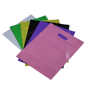ES Custom Packaging Bag Printed Logo Personalized Ldpe Hdpe Merchandise Die Cut Plastic Shopping Bag With Handle