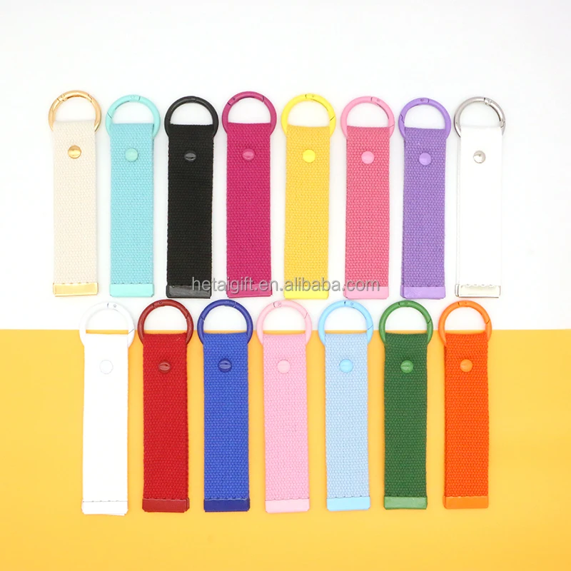 DIY Strap Tags Fabric Key Fob Patch Keyring South Korea Canvas Keychain