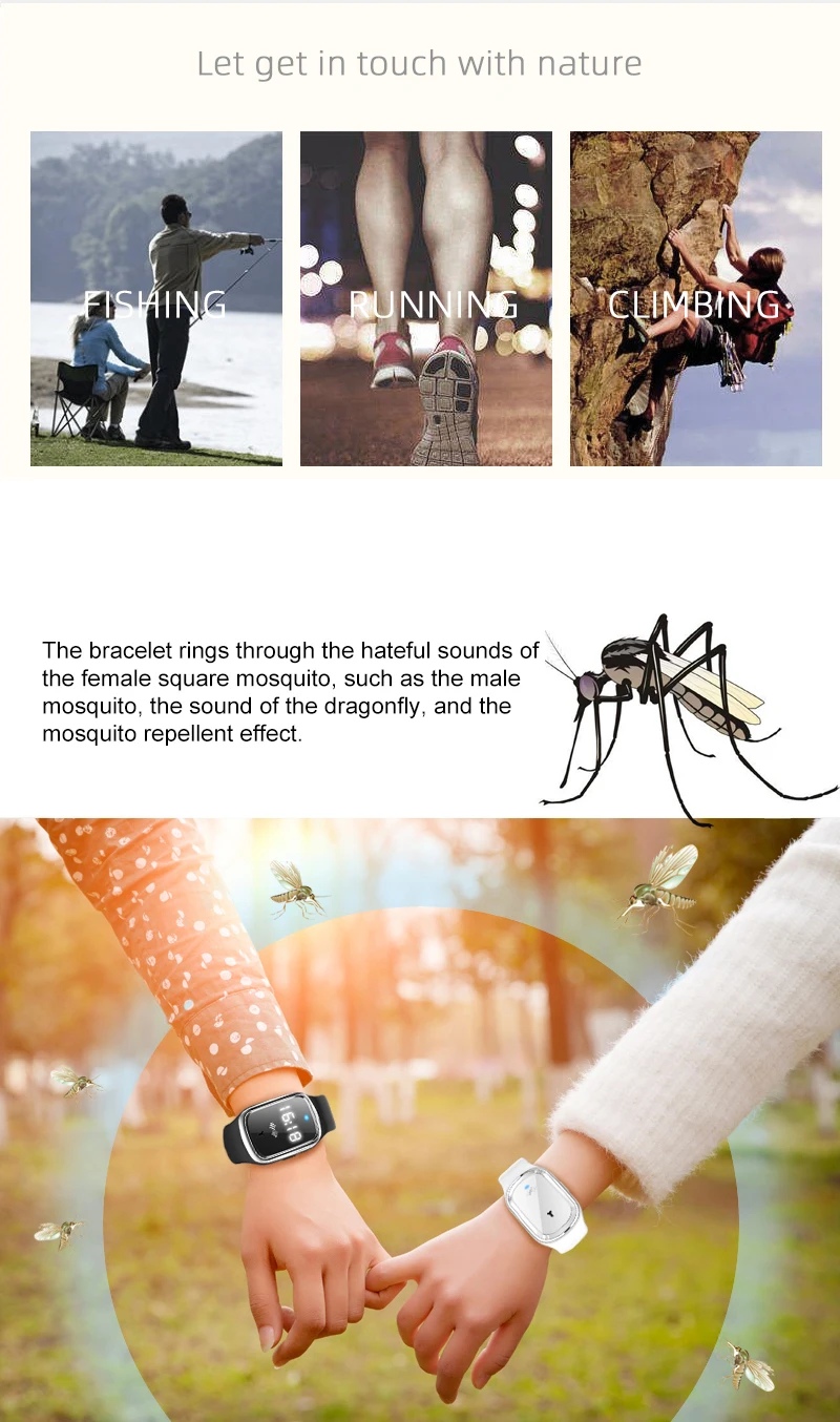 Ultrasonic Mosquito Repellent Wrist Bands M2 Bracelet Children Outdoor Intelligent Mosquito Repellent Wrist Bands