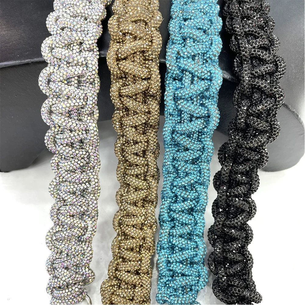 Tr107 Customized Shinning Crystal Braided Shoulder Bag Accessories ...