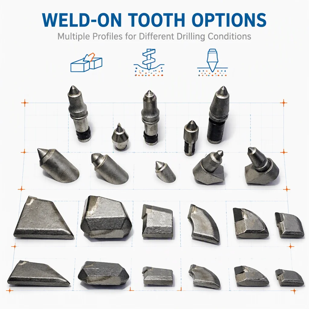 HDD Backreamer Teeth, Weld on Tungsten Carbide Pick, Horizontal Directional Drilling Cutter, Trenchless Drilling Tool
