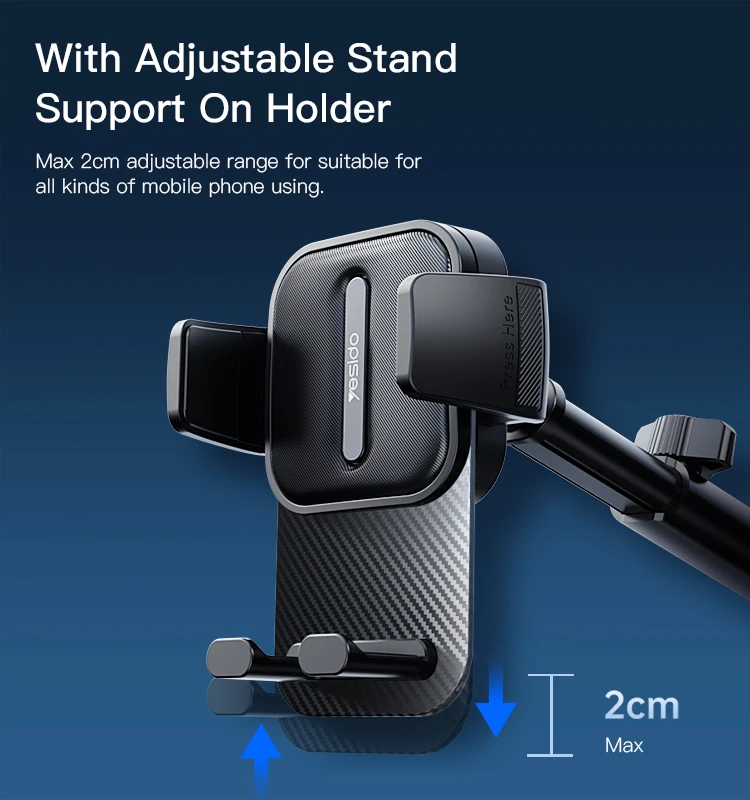 Yesido New Product Strong Suction Cup Flexible Adjustment Phone Holder ...