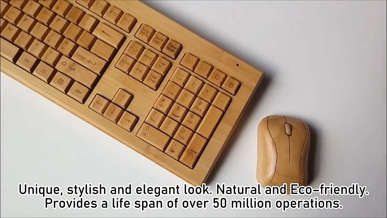 Customized Wooden Computer Keyboard Mouse Laptop Wireless Usb Bamboo Notebook Keyboard And Mouse