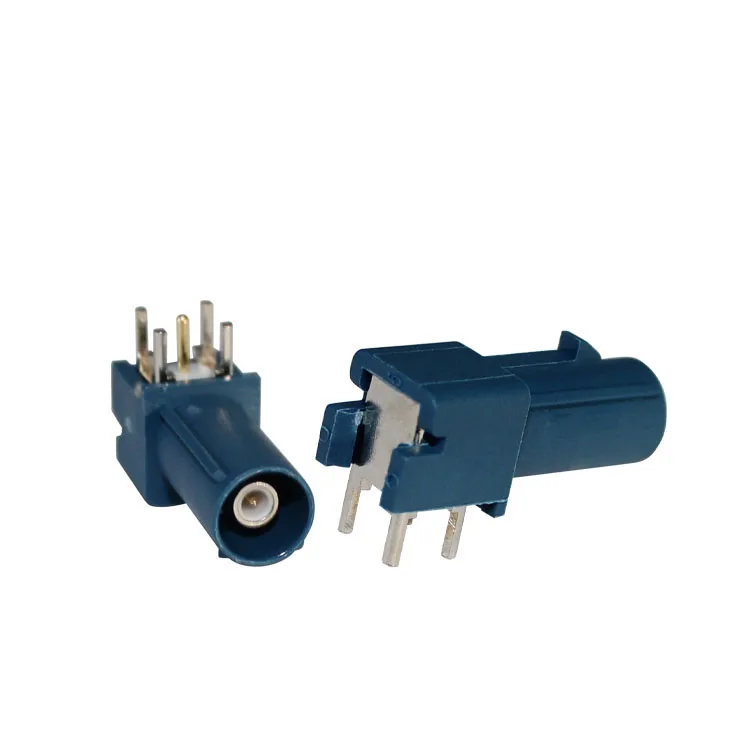 product fakra smb jwe injection molding coaxial connector pcb mount connector smb right angle four legs connector-1