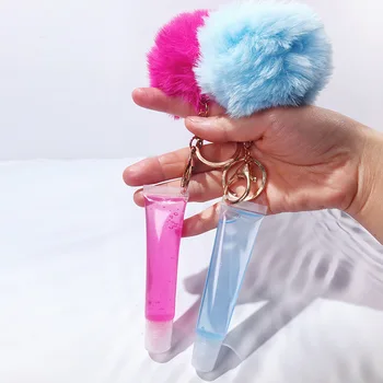 Fur Ball Keychain with Letter and Lip Gloss  Lip gloss homemade, Packaging  ideas business, Fur ball