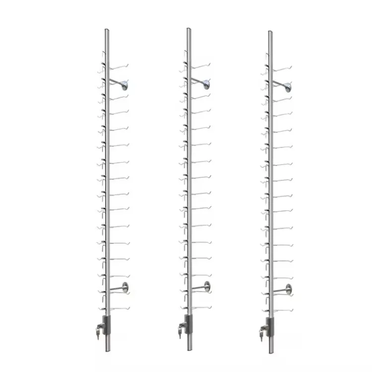 Easy Wall Mounted Aluminum Alloy Optical Frame Displays Eyeglass Display Rod Stand for Optical Shops