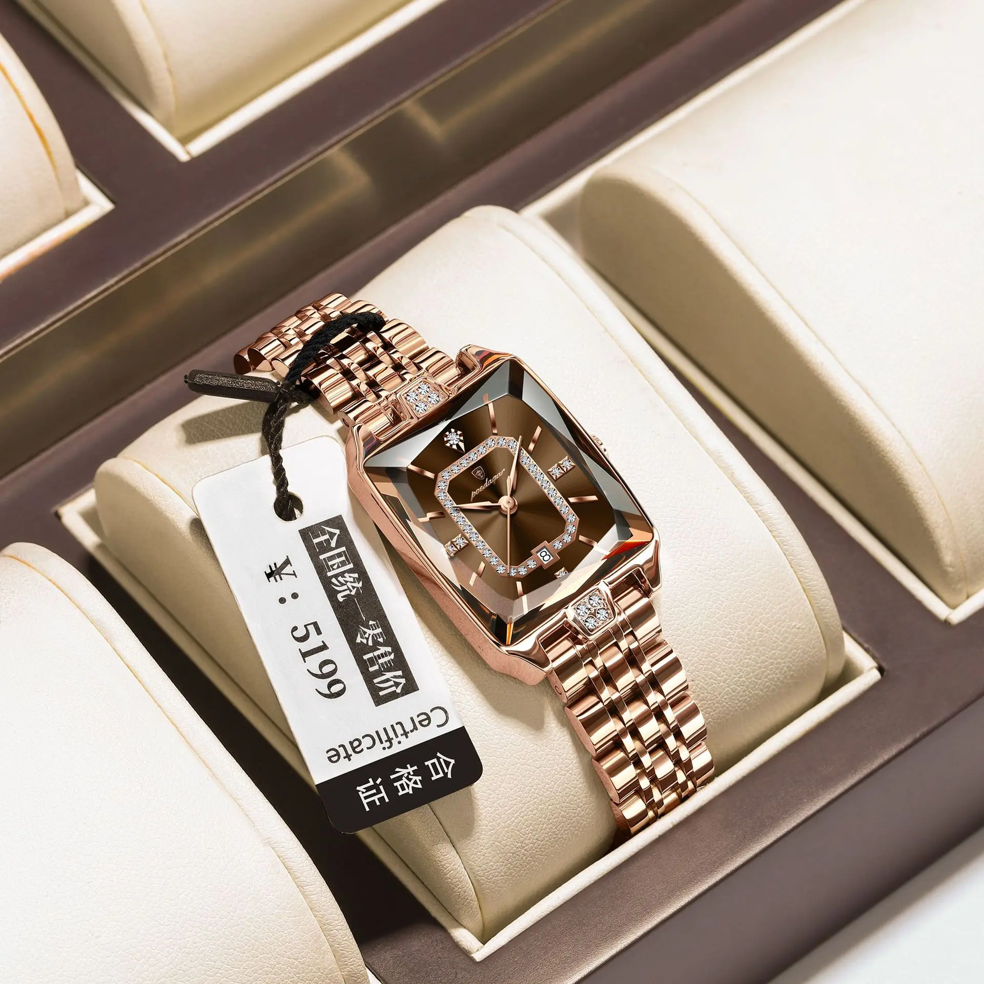 Poedagar 785 Elegant Ladies Watch Waterproof Date Women Watches Stainless Steel Rectangl aperçu 14