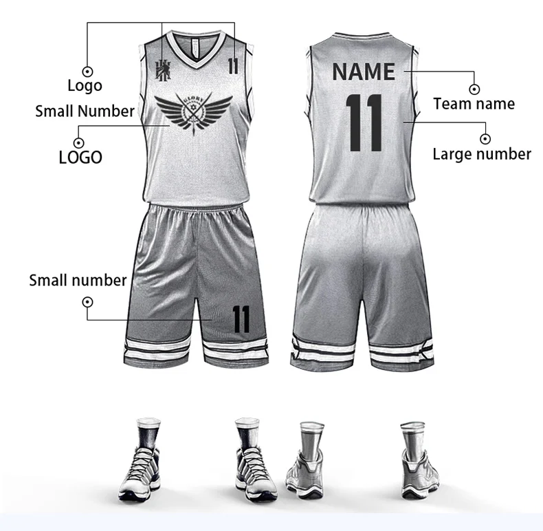 Gray White - Custom Basketball Jersey Design for Team-XTeamwear