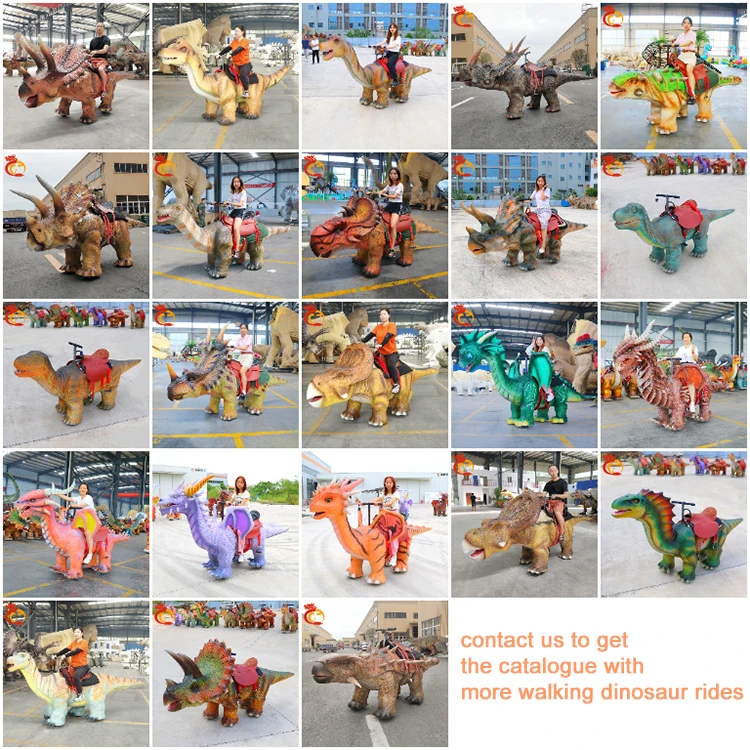 Customize Coin Operated Life Size Animatronic Robotic Mechanical Roaring Electric Ride on Dinosaur Supplier