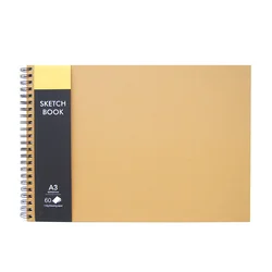 Классический поперечный блокнот спиральный формата A5 с пустыми листами подходит для рисования
