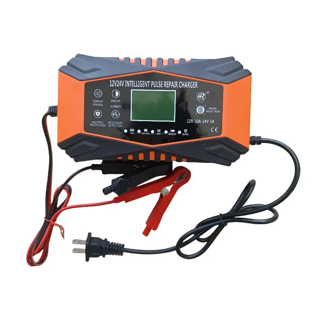 24v 6a 7 stage smart battery charger  motorcycle ebike car battery charger pulse repair charger with US/EU plugs