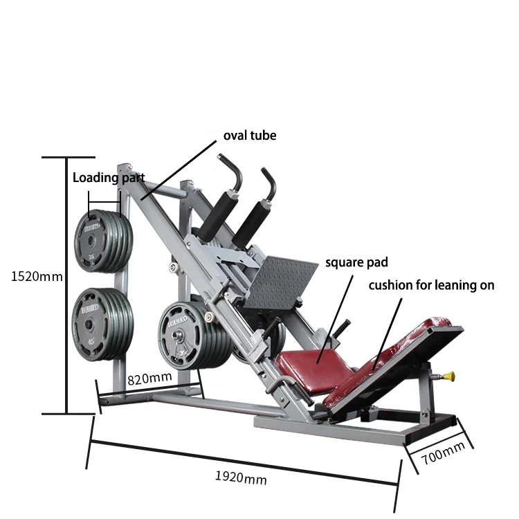 45 градусов Установка для жима ногами загружены тренажерный зал оборудование Сисси приседания