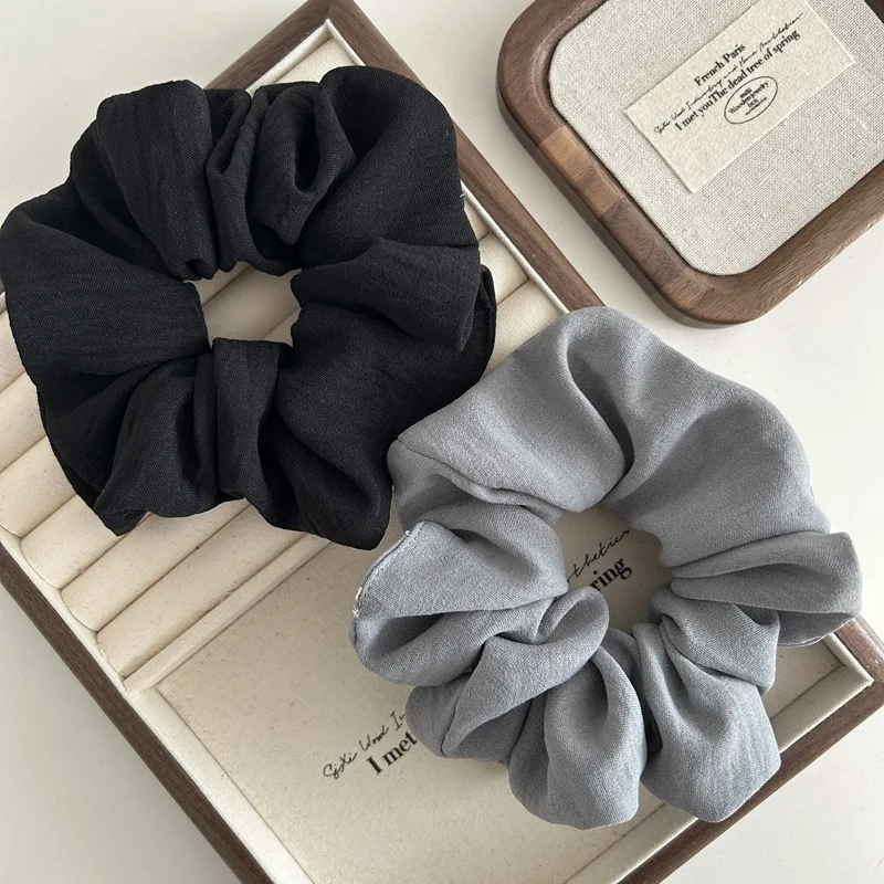 Aksesoris Ikat Rambut Elastis Premium Tebal Kuat Ukuran Besar Pastel, Ikat Rambut Ekstra Besar XL XXL Crunchies Linen Scrunchie