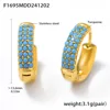 F1695-gold turquoise earrings-medium