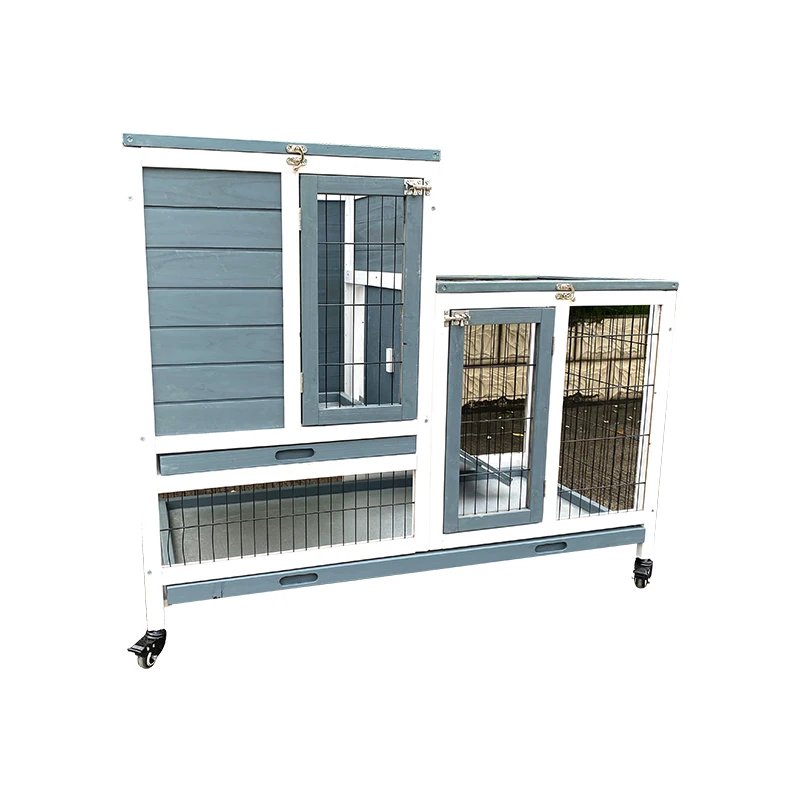 Cheap Design Hot Sale Prefabricated Custom Wooden 2 Story Castle Extrona Rabbit Hutch