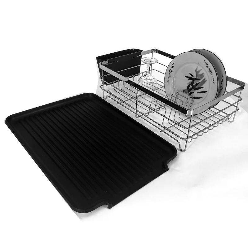 Kitchen Counter Stainless Steel Dish Drainer Chopstick Plate Holder