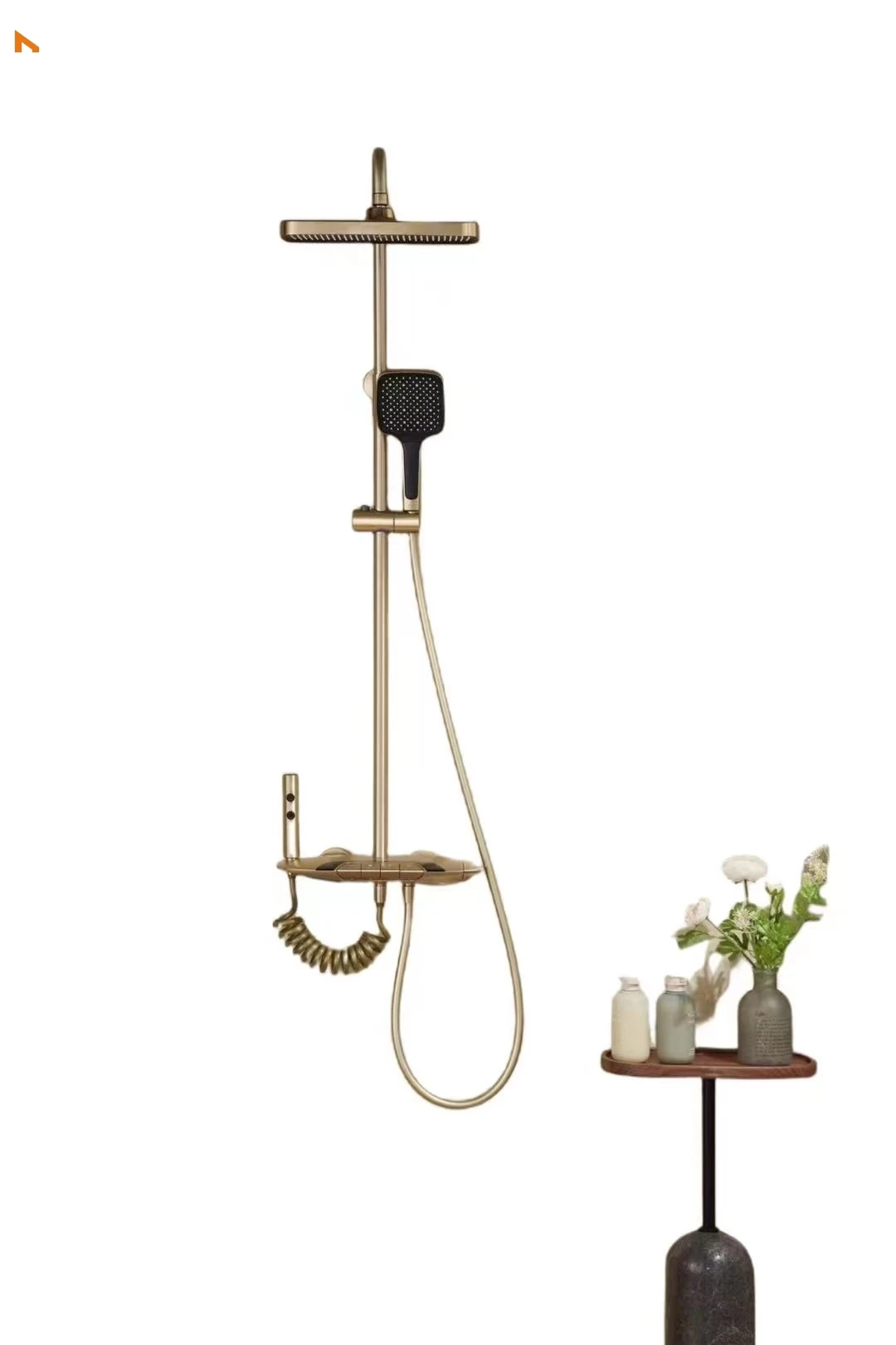 2024 Gold Bathroom Hot and Cold 4 Function Thermostatic Shower Set