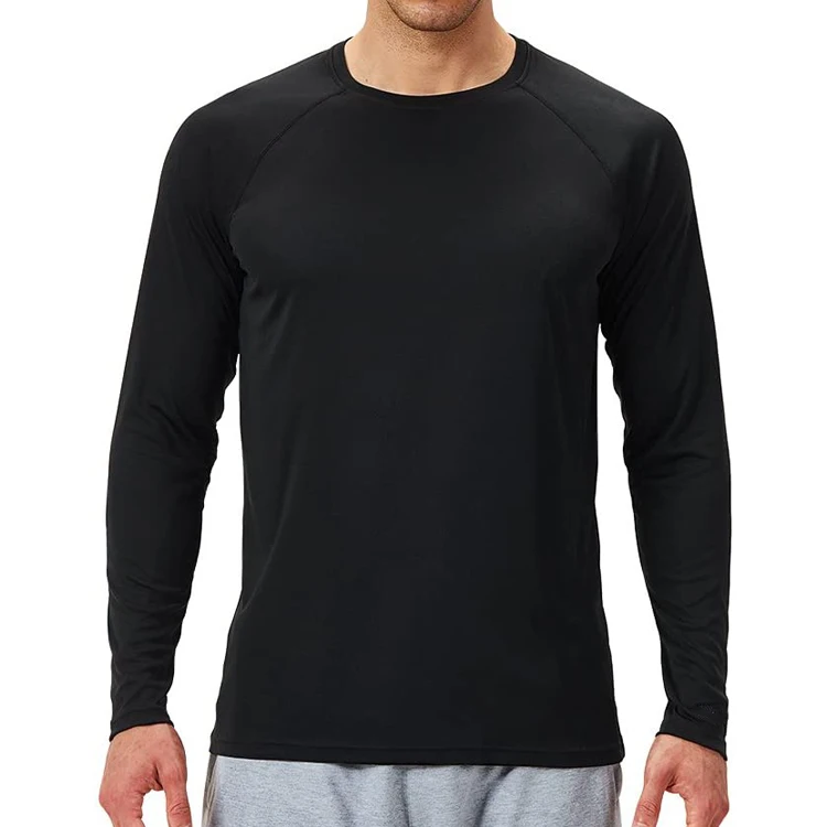 Corna Men's Long Sleeve Crew Neck T-Shirt Moisture Wicking Performance Athletic Shirts UPF 50+ 