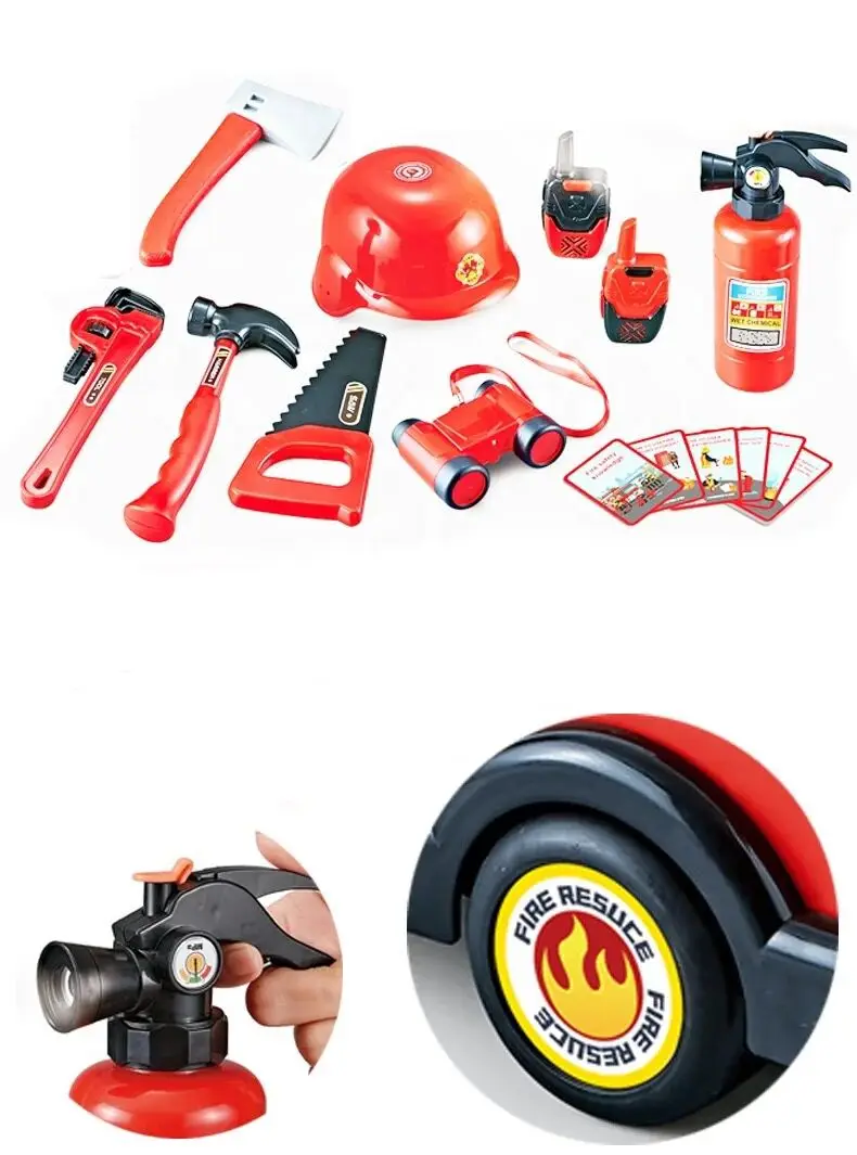 Игрушечная детская игра с персонажем пожарного отверткой набор 22 шт. легкой музыкой пожарная машина игрушечная машинка