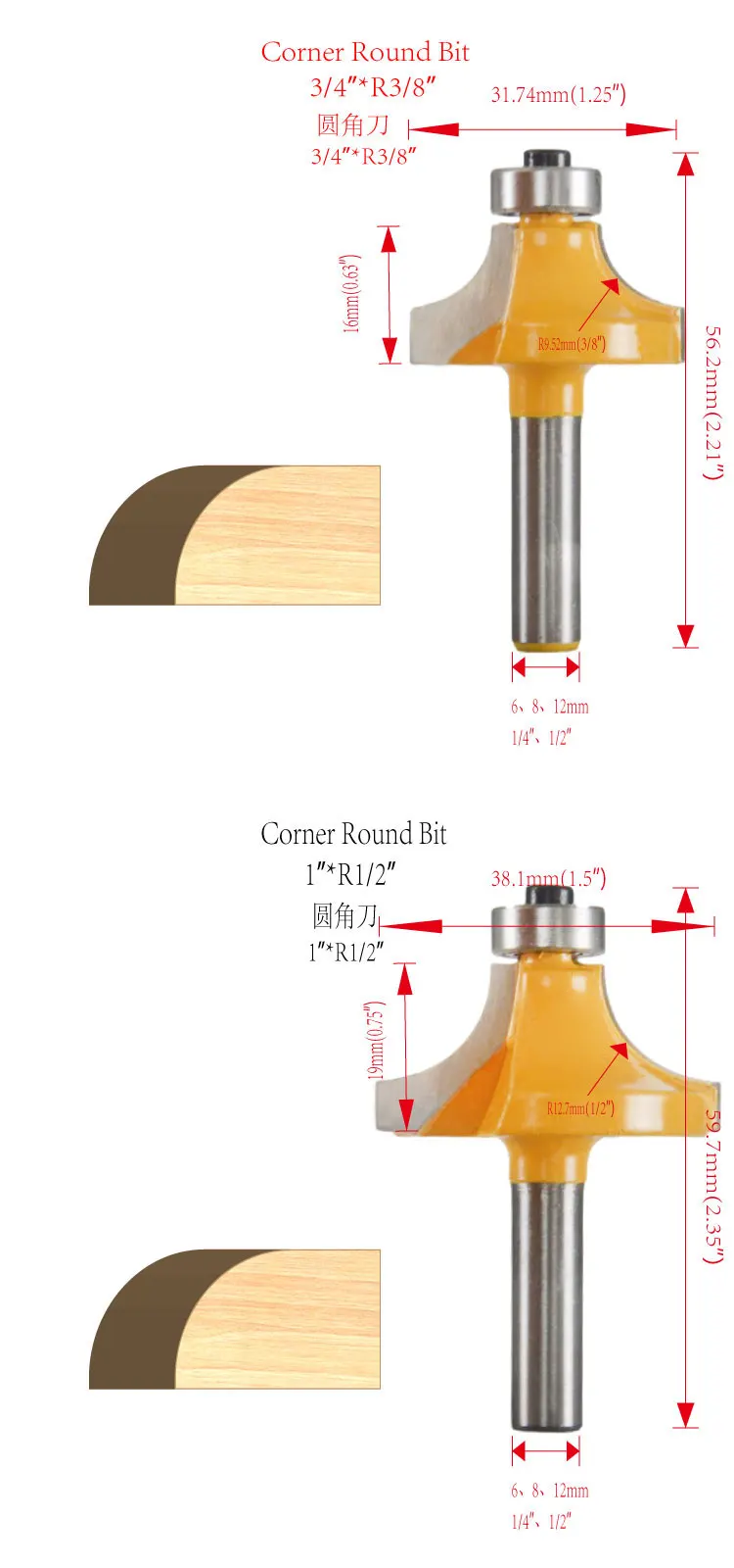 35pcs Router Bits Set Tool Set With Carrying Case Woodworking Tools Cnc