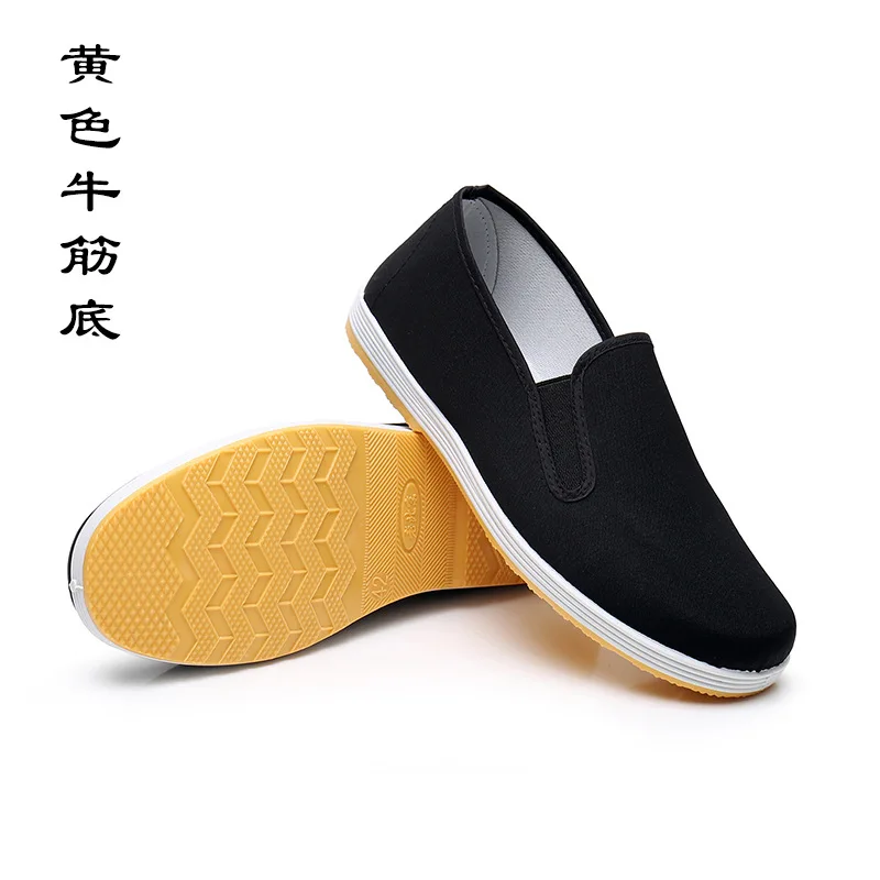 2023 Old Beijing Chinese Traditional Handmade Cloth Canvas Shoes Rubber Sole Non-slip Cloth Shoes Breathable Soft Kungfu Shoes