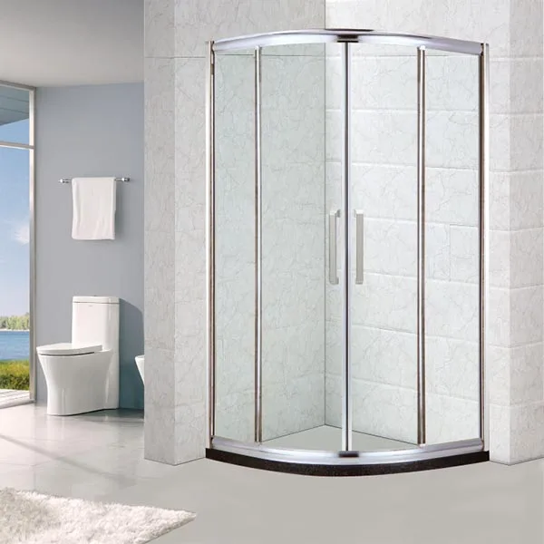 Luxury Bathroom Round Sector Framed Tempered Glass Double Steam Shower