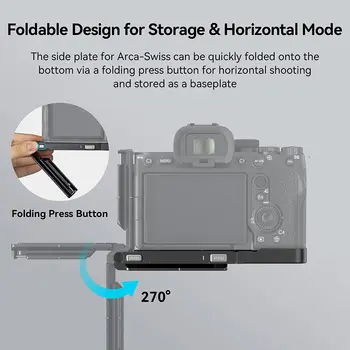 SmallRig Foldable L-Bracket for Sony Alpha 7R V/Alpha 7 IV/Alpha 7S III, Foldable Side Plate for Arca-Swiss, Supporting Quick detail image