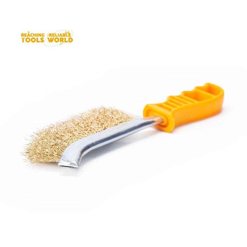 DingQi 230MM High Quality Wire Knife Brush with Plastic Handle for Polishing Metal
