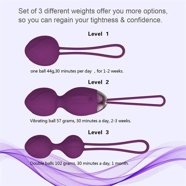 Remote Control High Quality Vibrating Kegel Weights Strengthen Vaginal and Pelvic Floor Muscles Bolas Kegel Balls Set