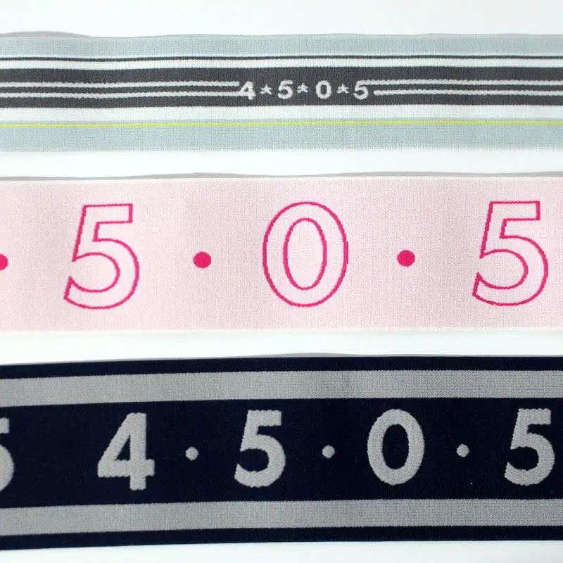 Factory Direct Custom Jacquard Polyester Elastic Webbing with Spandex Waist Band for Bags & Shoes Logo Included Woven Technique