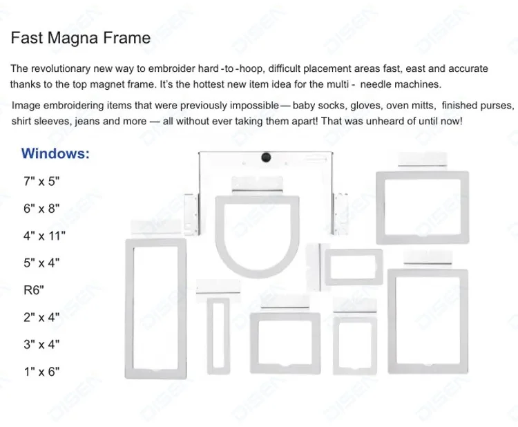 5.5 Magnetic Embroidery Frame Mighty Hoop for Brother Tajima Ricoma SWF Barudan Melco China Industrial Embroidery Machines