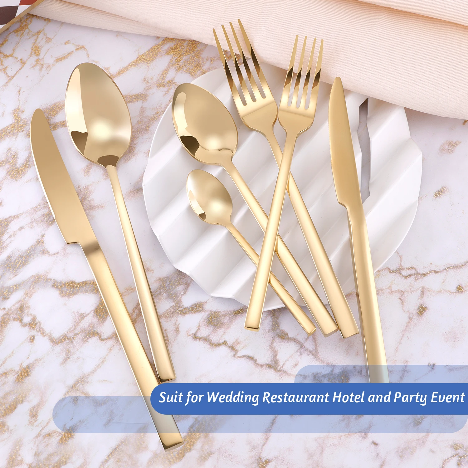 Wholesale Restaurant Cutlery Gold Cutlery Sets Stainless Steel Flatware