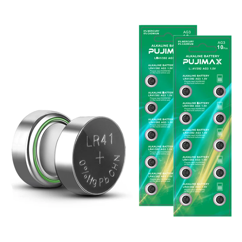 PUJIMAX Original 20pcs Alkaline 1.5v Ag3 Lr41 Ultra Small Coin Battery Pack for Car Toy Watch Remote Control Battery Pack