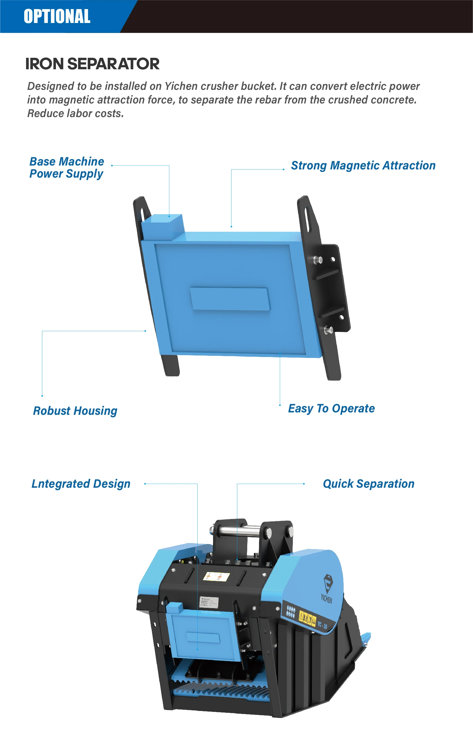 YC-05 New-style Durable Efficient Preferred Steel Quarries Crusher Bucket for Loader Attachments details