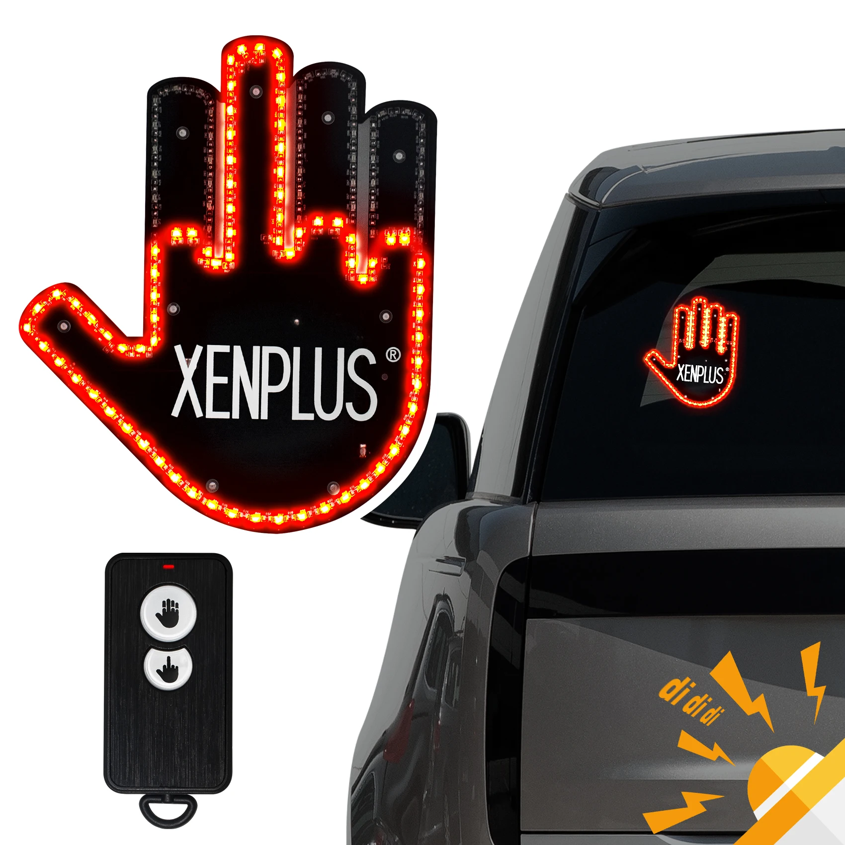 Source 2023 XENPLUS Middle Finger Car Light Couleur rouge