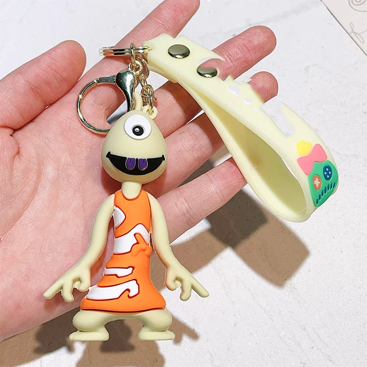 Accept Small MOQ Order High Quality Cute 3d Soft Pvc Keychain Set Rubber Keychain Key Ring