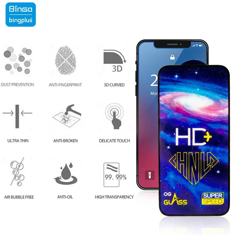 Free Sample Link Tempered Glass Screen Protector Anti Dust for iPhone 13 Full Glue Full Screen Glass Protector
