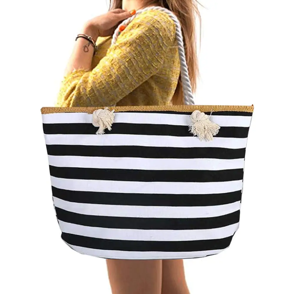 Extra Large Beach Bag Tote Straw Bag With Waterproof Inside Lining Tote ...