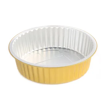 Laixin 2500ml Disposable Takeout Aluminum Foil Container Round Shape For Takeaway