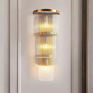 LED Crystal Wall Lamp Luxury Minimalist Design for Indoor Corrosion Resistant for Bedroom Living Room Door Decor