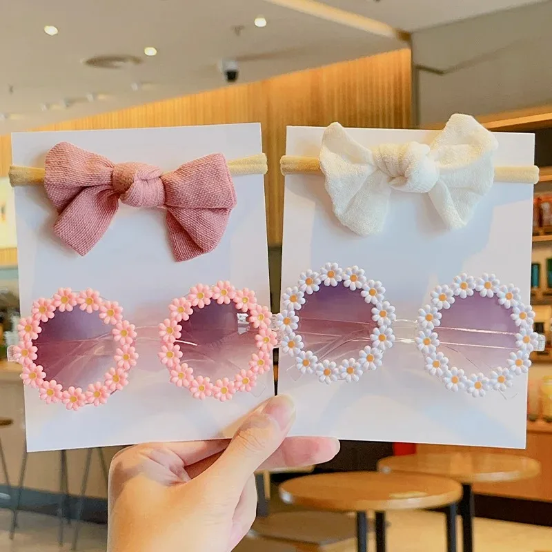 New Low Price Hot Selling Fashion Baby Sun Flower Eyeglasses With Headbands Set Lovely C aperçu 3