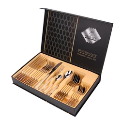 Набор роскошных столовых приборов 24 в стиле барокко, набор столовых приборов из нержавеющей стали 18/10, свадебный набор столовых приборов 24 шт.